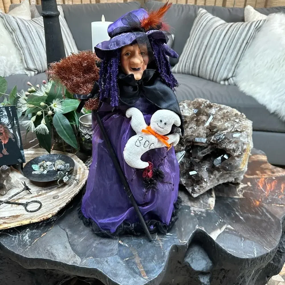 Vintage Dan Dee Collectors Choice Witch Doll Ghost Broom 19